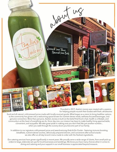 Juice Menu | Azalia's Juicery